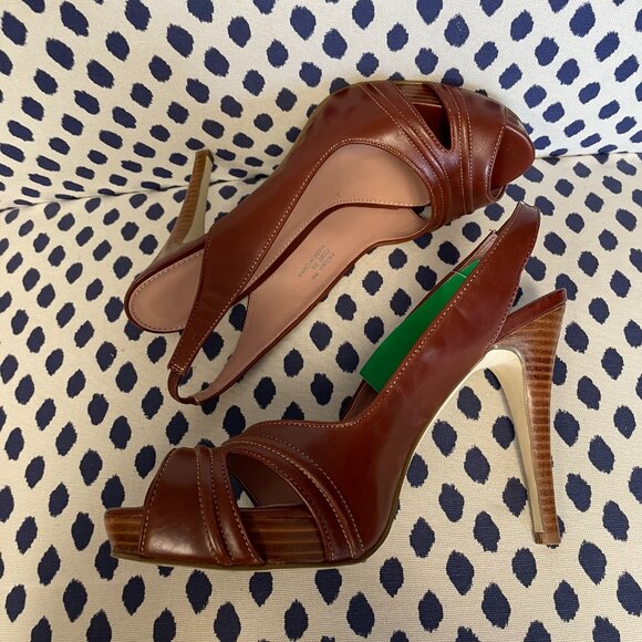 Calvin Klein Brown Peep Toe Heels size 8 - Picture 2 of 8